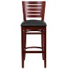 Emma and Oliver Slat Back Wooden Restaurant Dining Barstool - 4 of 4