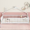 Twin Size Montessori Floor Bed with Safety Guardrails and Door for Toddler - 2 of 4