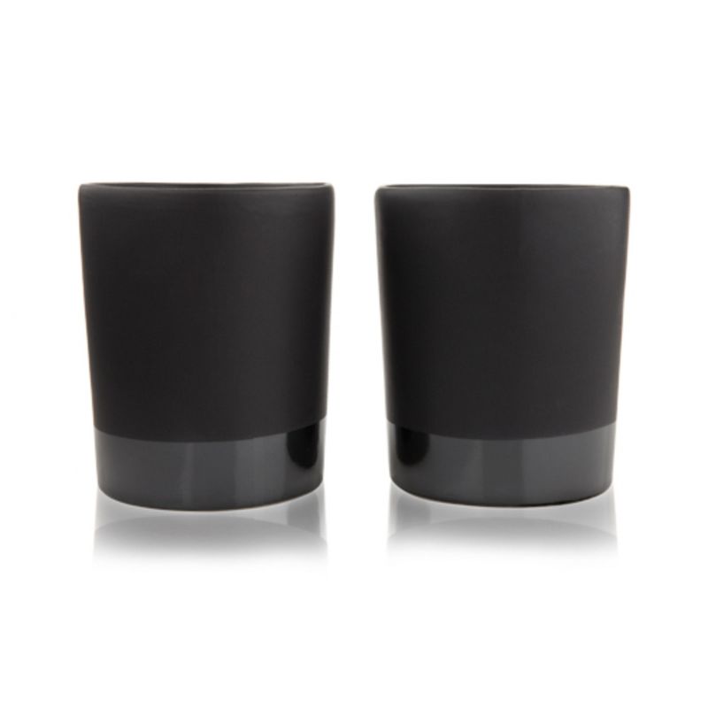 Viski Harrison Tumblers, Matte Black Stoneware Lowball Glasses, Dishwasher Safe Ceramic Design, 8.5 Oz Set of 2, 5 of 7
