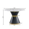 NicBex Round Dining Table 46.85" Modern Minimalist Marble Printed MDF Dining Table for Dining Room - 4 of 4