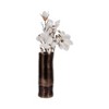 Modern Glass Vase with Textured Enamel Finish - Metallic Decorative Tall Cylinder Vase for Home, Office, Living Room & Bedroom - 3 of 4