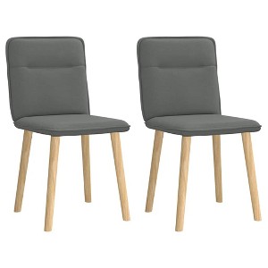 vidaXL Dining Chair Set of 2 Dark Grey - 1 of 4