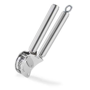 Rosle Stainless Steel Mincing Garlic / Ginger Press with Scraper, 9-inch