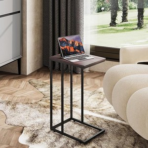 GALAXHERO C-Shaped Side Table Set of 2, 2-Tier Small End Tables for Sofa or Bed, Metal Frame Tables for Living Room, Bedroom, or Home Office - 1 of 4
