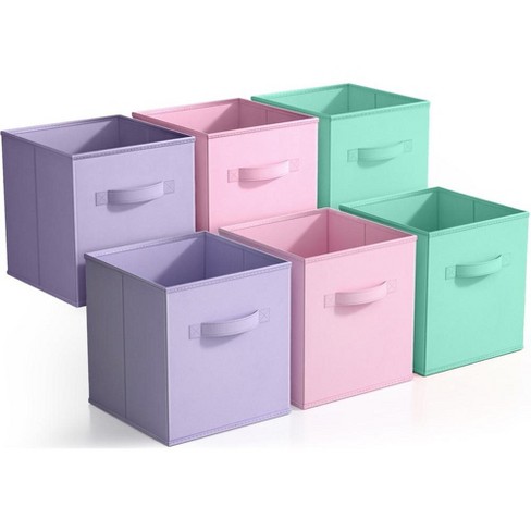 Sorbus 11 Inch 6 Pack Foldable Fabric Storage Cube Bins with Handles - for Organizing Pantry, Closet, Nursery, Playroom, and More - image 1 of 4