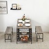 Jojoka Dining Table Set for 4, Kitchen Table Set for 4 with 2 Benches, Rectangular Dining Room Table Set with Wine Rack for Small Space Apartment - 3 of 4