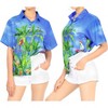 HAPPY BAY Women's Button Down Blouse Casual Summer Beach Party Shirt V Neck Blouse Short Sleeve Vacation Button Up Dress Hawaiian Shirts - 2 of 4