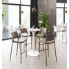 Zuo Modern Ace Barstool Set of 2, 40.9" H, Brown Faux Leather, Walnut Faux Wood Frame, Modern Ergonomic Design - 2 of 4