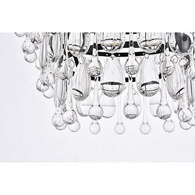 Nordic Black Iron and Crystal 4-Light Pendant Chandelier