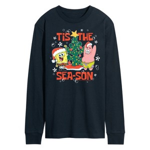 Men's - SpongeBob SquarePants - Tis The Season Long Sleeve Graphic T-Shirt - 1 of 4
