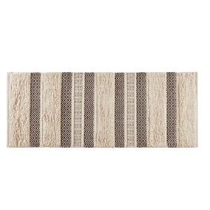 Ink+Ivy 22"x58" Asher Woven Texture Striped Bath Rug - 1 of 4