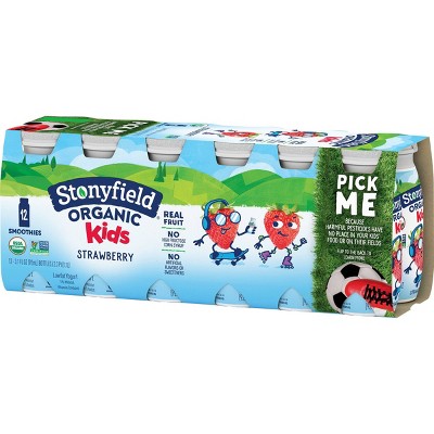 Stonyfield Organic Kids' Strawberry Yogurt Smoothies - 12pk/3.1 fl oz Bottles