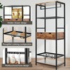 Lirago Black Vintage Cat Feeding Station 23.6x13.8x63"-3 Adjustable Bowls and Storage Shelves - 3 of 4