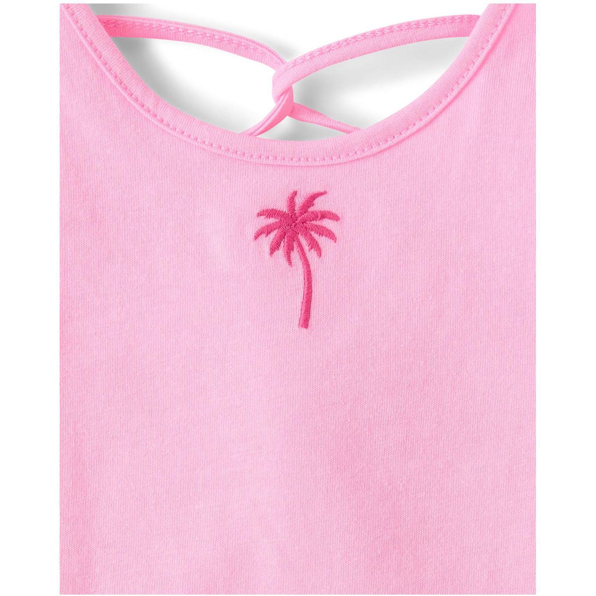 The Children's Place Toddler Girls Sleeveless Embroidered Palm Tree Lettuce Tank Top 3-Pack - thumbnail 2
