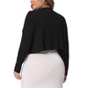 Agnes Orinda Women's Plus Size Long Sleeve Open Front Ruffle Elegant Cropped Bolero Cardigans - 4 of 4