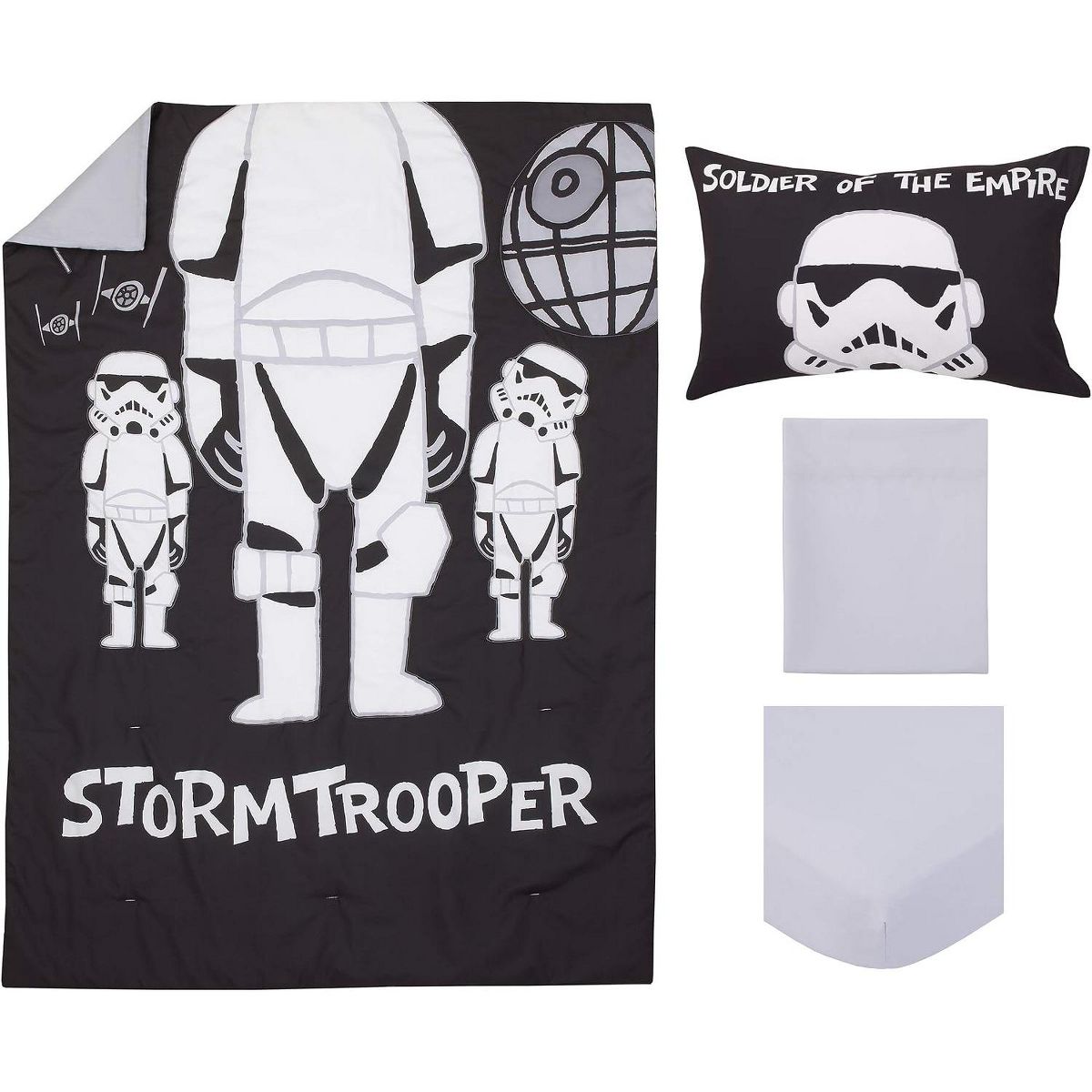 Star Wars Stormtrooper 4-Piece Toddler Bedding Set, Soldier of the Empire Comforter, Fitted Bottom Sheet, Flat Top Sheet & Pillowcase, - thumbnail 2