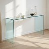Lirago Tempered Clear Glass Console Table-Rounded Edge Sofa Table for Living Room Office and Compact Spaces 13.7"Dx43.3"Lx29.5"H - 2 of 4