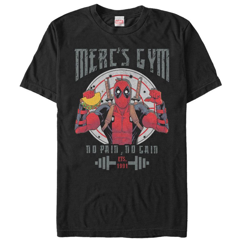 Men's Marvel Deadpool Gym No Pain No Gain T-Shirt, 1 of 5