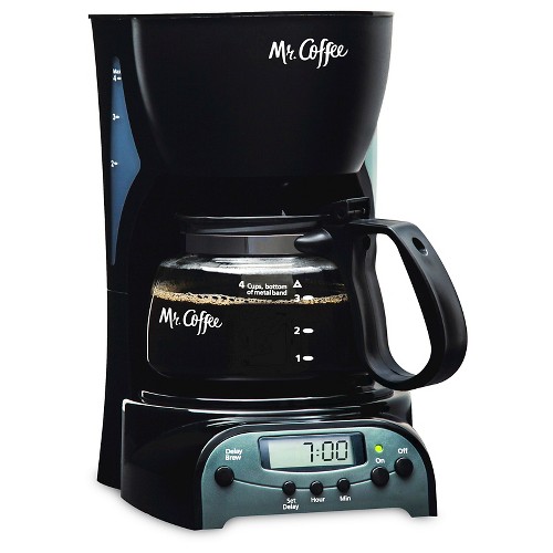 Mr. Coffee 4-Cup Programmable Coffee Maker, Black, DRX5-NP
