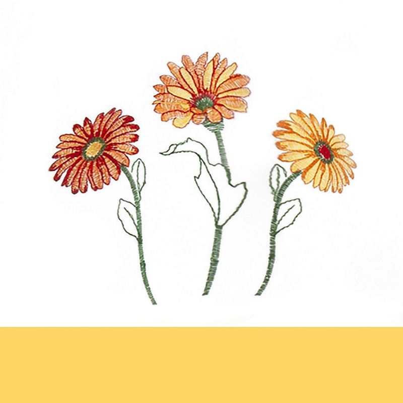 Kate Aurora Montauk Accents Embroidered Sunflowers & Daisies Complete 5 Piece Cottage Kitchen Curtain Tier & Valance Set, 2 of 4