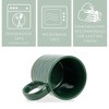 Elanze Designs High Gloss Raw Clay Bottom 15 ounce Ceramic Stoneware Coffee Mugs Set of 4, Green - 3 of 4