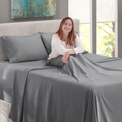 Medium Grey Queen Microfiber Deep Pocket Sheet Set