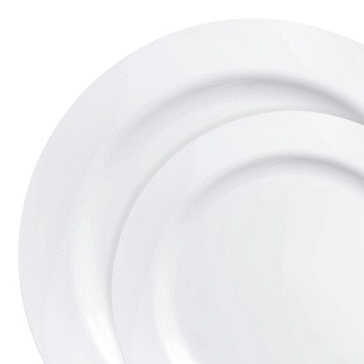 Smarty Had A Party Solid White Economy Plastic Dinnerware Set - 120 Sets