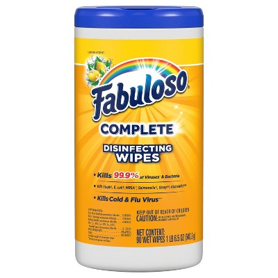 Fabuloso Complete Lemon Scent Cleaning Wipes – 90 ct