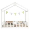 CAVINAS Double Twin House-Style Roof Bed Frame with Guardrails,Modern Floor Bed for Kids Room,Bedroom - 4 of 4