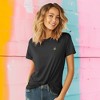 Dalix Sorcerer Frog Embroidered Cotton Relaxed Short Sleeve Tee T Shirt Womens - 2 of 4
