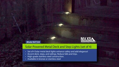 Bronze Solar Powered LED Outdoor Deck Floodlights, Set of 4