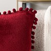 PAVILIA Set of 2 Pom Pom Throw Pillow Covers, Decorative Pompom Fringe Square Cushion Cases for Couch Sofa Bed - 3 of 4