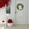 Lavender wreath with green leaves and White Silk Hydrangeas Farmhouse Flower Wreath for Wall or Window Decor - 3 of 4