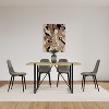 Okak Modern Dining Chairs Set of 4, Linen Upholstered with Spoon Back & Black Metal Legs, Kitchen & Dining Room Side Chairs - 3 of 4