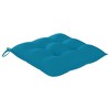 vidaXL - 4X Teak Wood Patio Chairs w/Light Blue Cushions - Foldable Outdoor Garden Seating for Terrace/Deck - 4 of 4