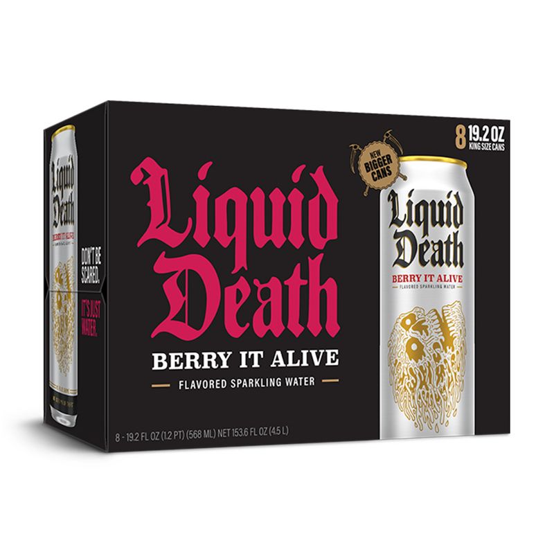Liquid Death Berry It Alive Agave Sparkling Water - 8pk/19.2 fl oz Cans, 3 of 9