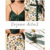 cheibear Womens Satin Floral Lounge Cami Nightgown Sleepwear 4pcs Pajama Sets - 4 of 4