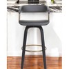 HomeRoots 26" Gray And Black Faux Leather Swivel Counter Height Bar Chair - 2 of 4