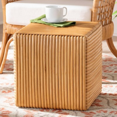 bali & pari Lovina Bohemian Light Honey Rattan and Acacia Wood Arm Chair