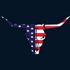 Men's Design By Humans July 4th American Flag Bull Horns Skull By rasok T-Shirt - 2 of 2