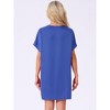 INSPIRE CHIC Women's Nightgown V neck Soft Short Sleeve Loungwear Thigh Length Sleepdress - 4 of 4