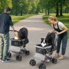 Pet Stroller 44 LB Foldable 4-Wheel Dog Stroller with Reversible Handle - 2 of 4