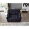 TiramisuBest 55" Velvet Foldable Sofa Bed with Adjustable Backrest and USB Port, 2-Seat Convertible Sleeper Couch with Pillows, Gray - 2 of 4