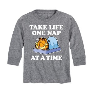 Boys' - Garfield - Take Life One Nap Long Sleeve Graphic T-Shirt - 1 of 4