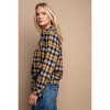 Slickblue Women's Mustard Plaid Button Down Shirt with Tie Front and Pocket - Casual Long Sleeve Top Size S-L - 4 of 4