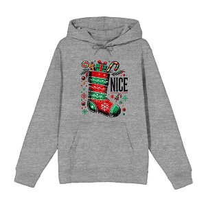 Nice Christmas Stocking Adult Long Sleeve Hoodie - 1 of 2