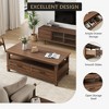 Farmhouse Coffee Table with Drawers, 47.2" Center Table Rustic Coffee Tables White Brown Living Room Table - 4 of 4