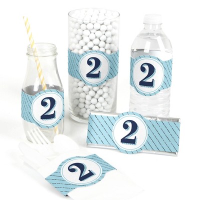 Big Dot of Happiness Two Much Fun - Boy - DIY Party Supplies - 2nd Birthday Party DIY Wrapper Favors & Decorations - Set of 15