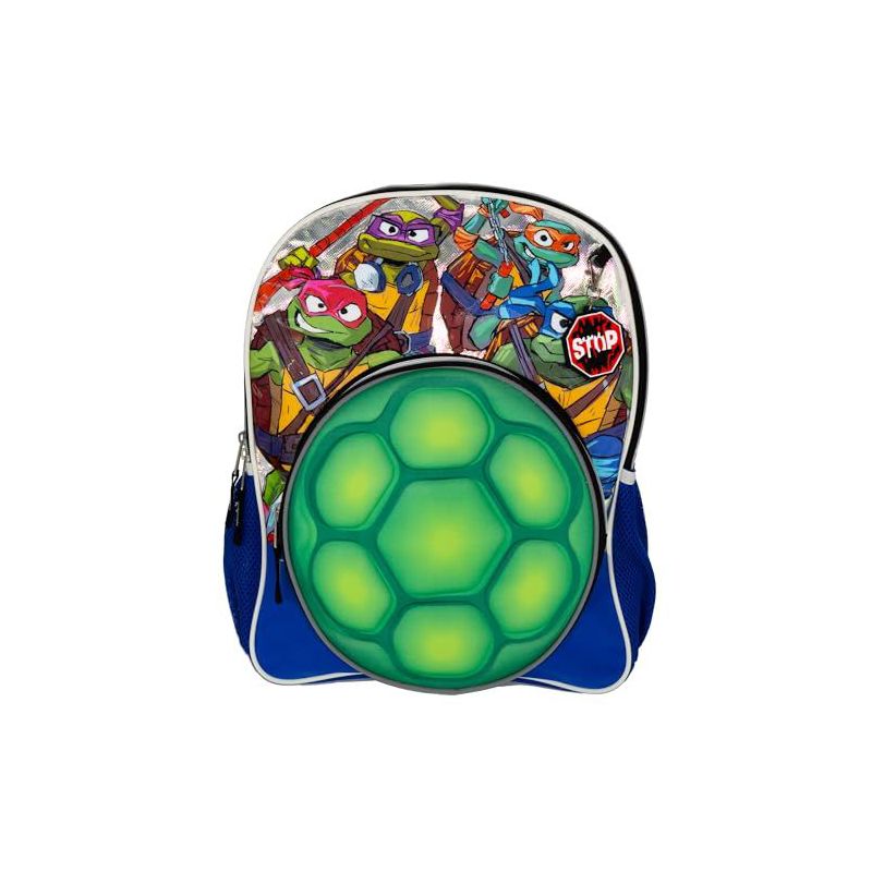 Accessory Innovations Teenage Mutant Ninja Turtles Backpack, 16 TMNT School Bag, Blue & Green