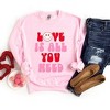 Simply Sage Market Women's Graphic Sweatshirt Love Is All You Need Smiley - 3 of 4